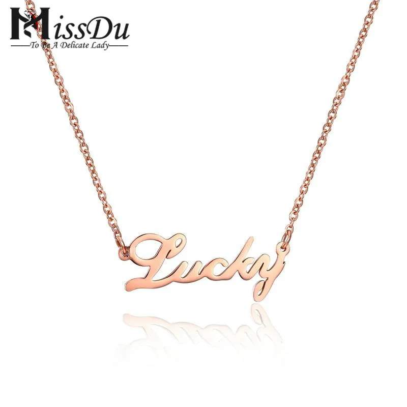 Ожерелье с надписью Lucky золотое ожерелье подвески короткая цепочка для ключицы