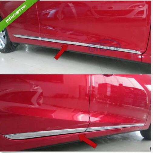 

Chrome Body Side Door Moulding Trim Overlay cover For 2014 Mazda 3
