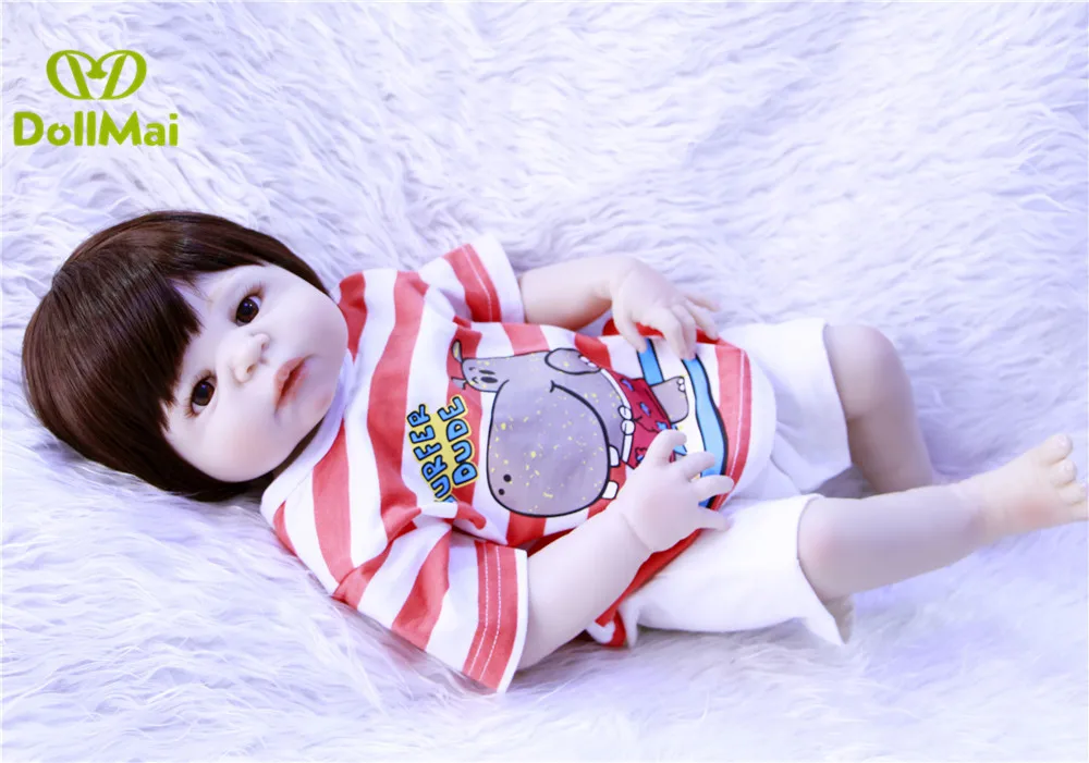 Оригинальные Полностью силиконовые куклы-Младенцы 57 см куклы для новорожденных