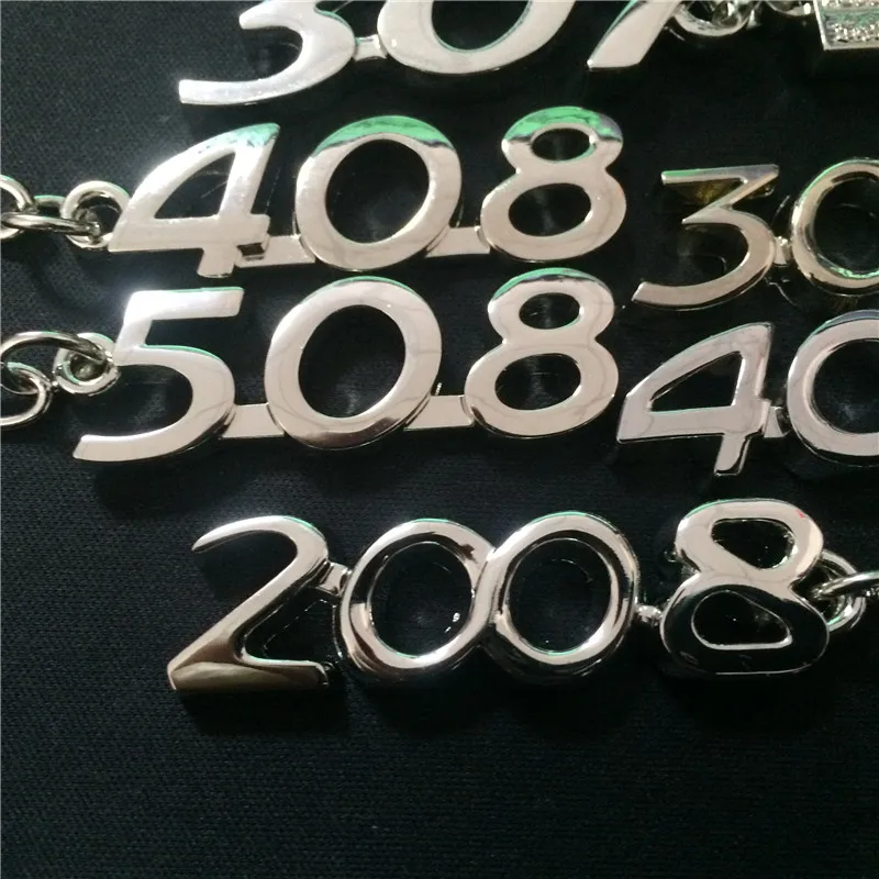 Металлический автомобильный брелок с логотипом для PEUGEOT 206 207 301 307 308 408 508 2008 3008 4008