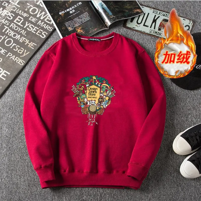 Мужские толстовки пальто из хлопка с длинным рукавом флис унисекс принтом