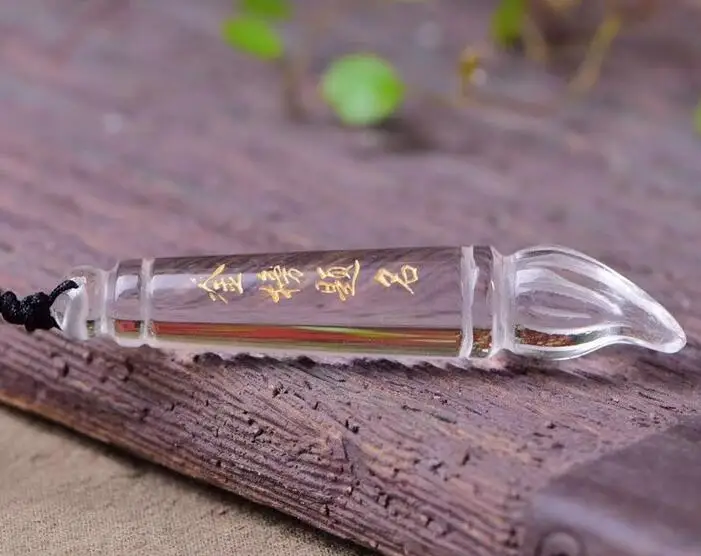 Натуральный белый кристалл Wenchang кулон в виде перьевой ручки чтобы помочь