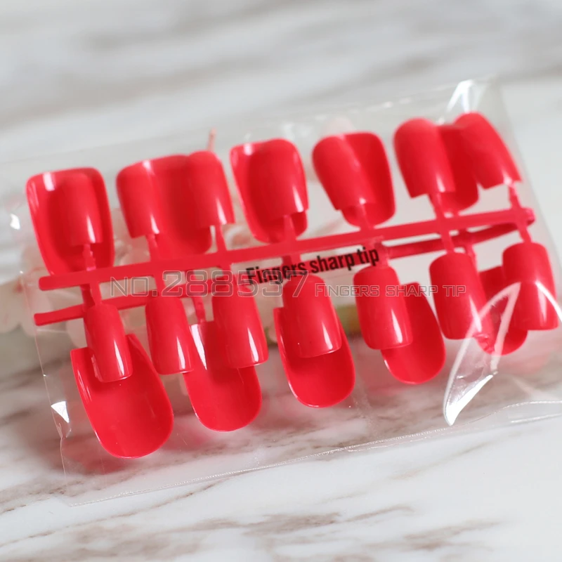Накладные ногти ярко красного цвета 24 шт. R27 L052|false nails|colored false nailsacrylic arts |