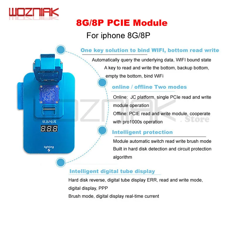 Wozniak JC Pro1000S Многофункциональный микросхема HDD программист PCIE NAND тест чтение для