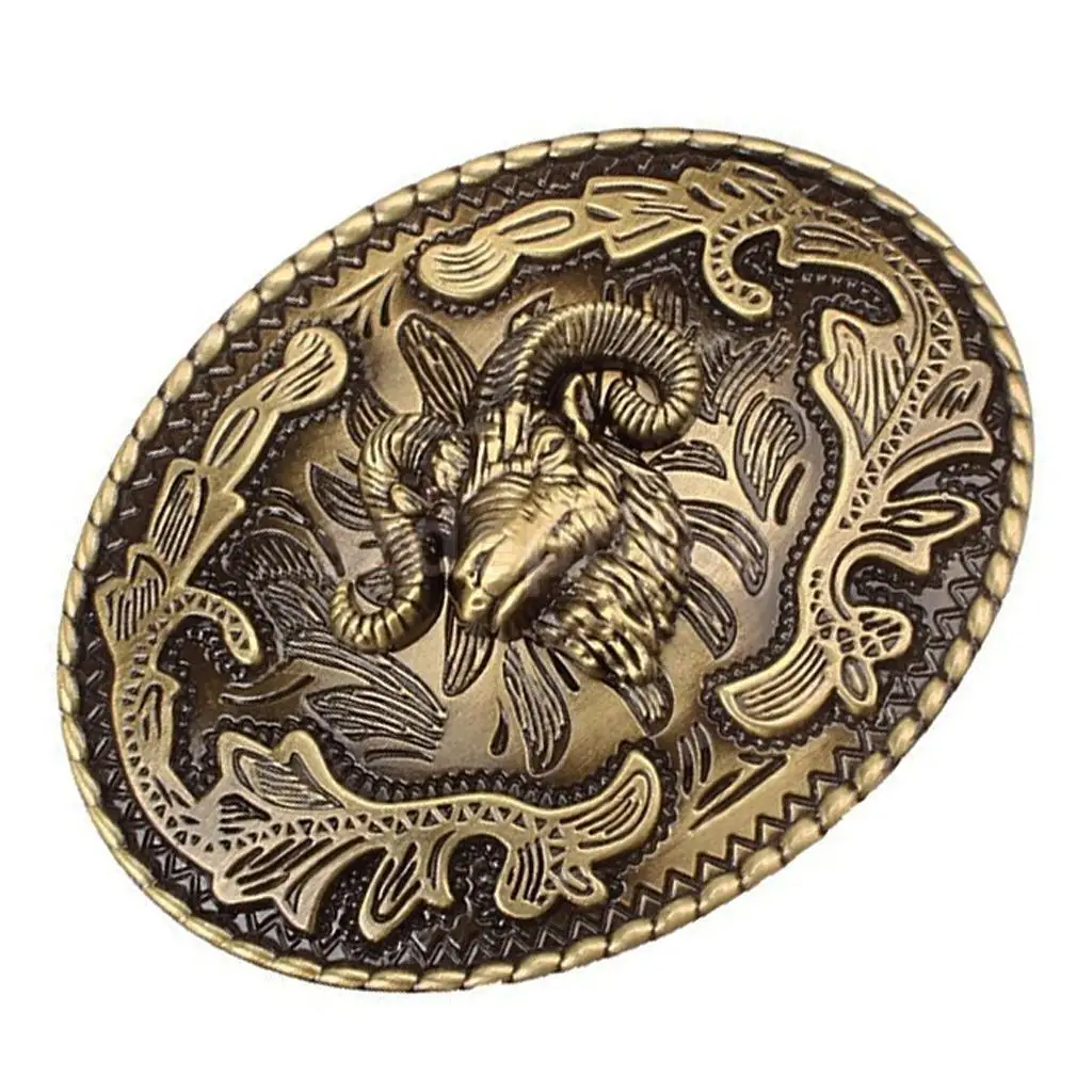 Rodeo Goat Head Belt Metal Buckle Arabesque Floral Western Cowboy Cowgirl | Аксессуары для одежды