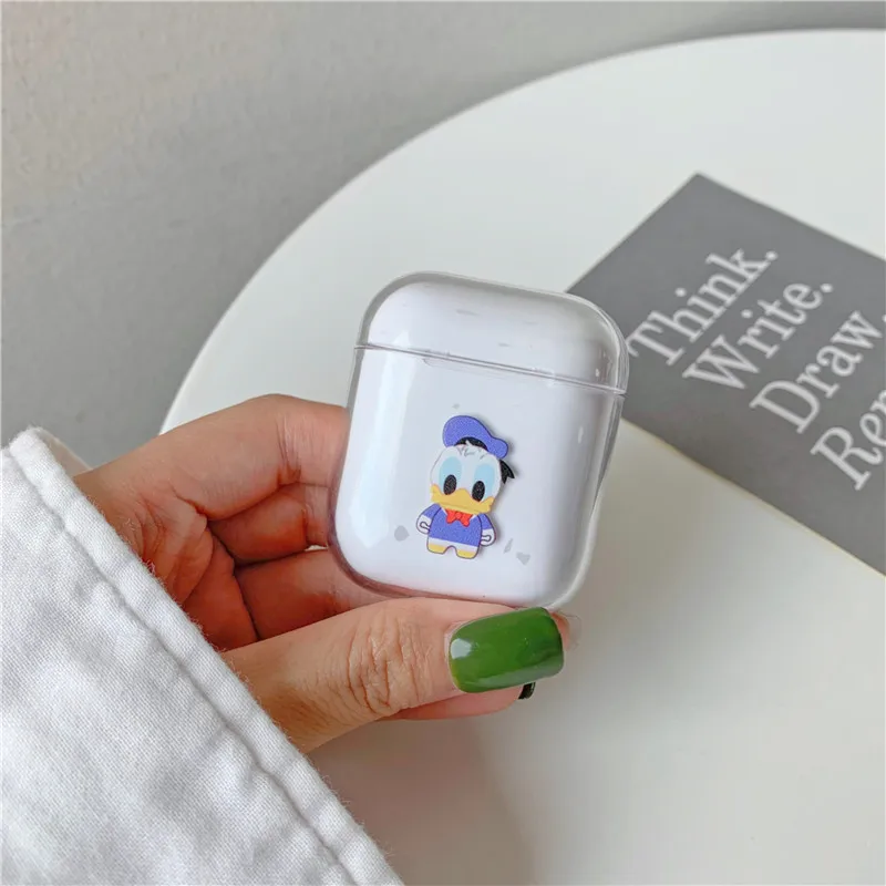Прозрачный чехол с рисунком Микки и Минни для airpods Bluetooth беспроводная гарнитура