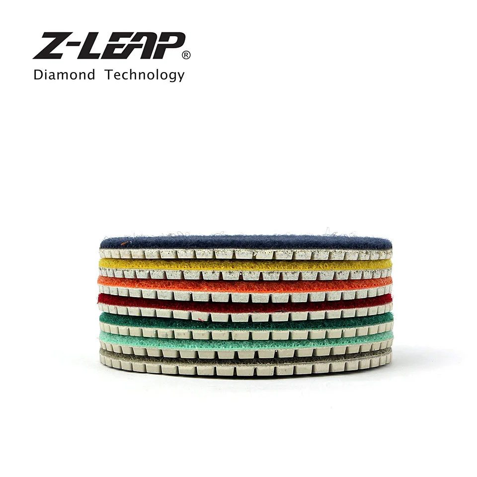 Бриллиантовые полировальные диски Z-LEAP 100 мм 7 шт. набор абразивных дисков для