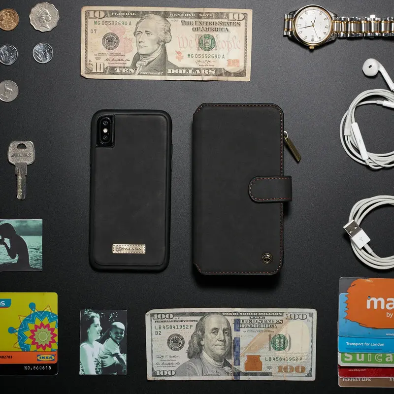 CaseMe чехол для iPhone SE 5 5S ручная работа искусственная кожа большая емкость съемный