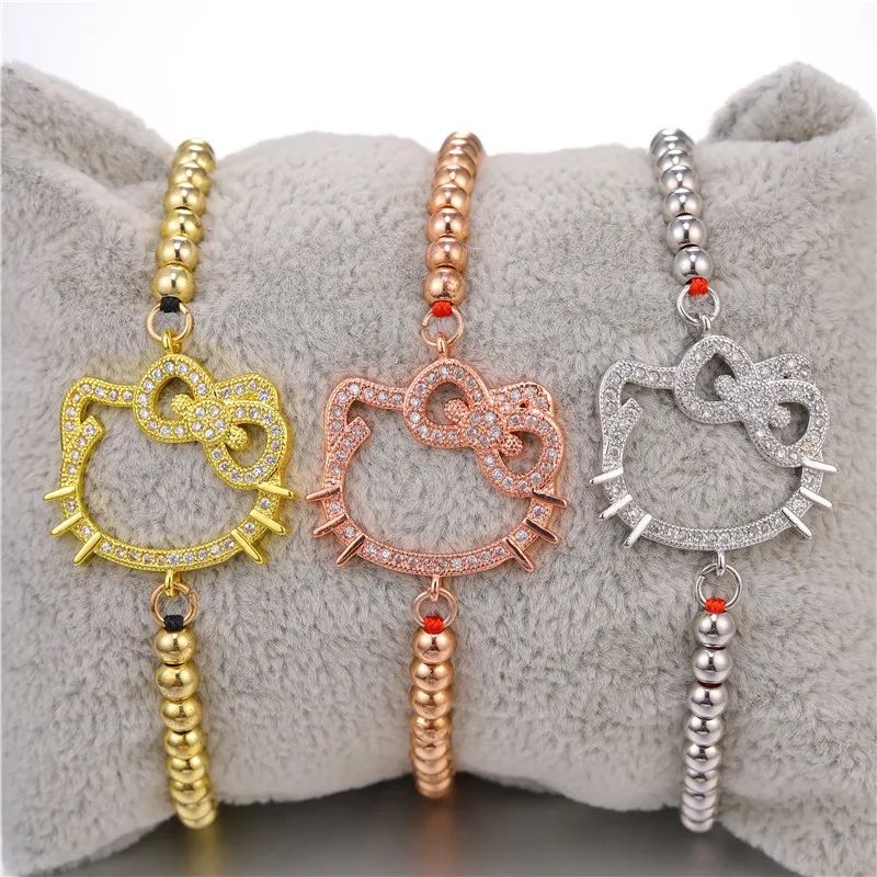 Колье bracciali Donna, модные трендовые красные веревочные бусы hello kitty, браслеты для женщин, ювелирные изделия Sieraden, очаровательные браслеты и браслеты Bijoux