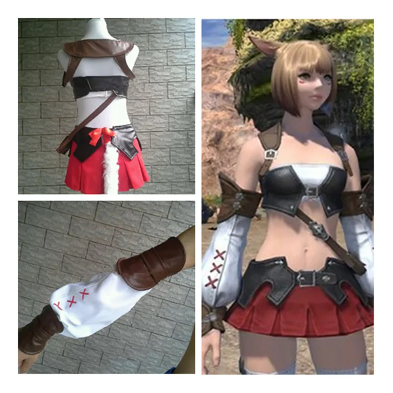 Аниме Final Fantasy Miqo'te косплэй Костюм Сексуальная рукавов Battleframe Бюстгальтер
