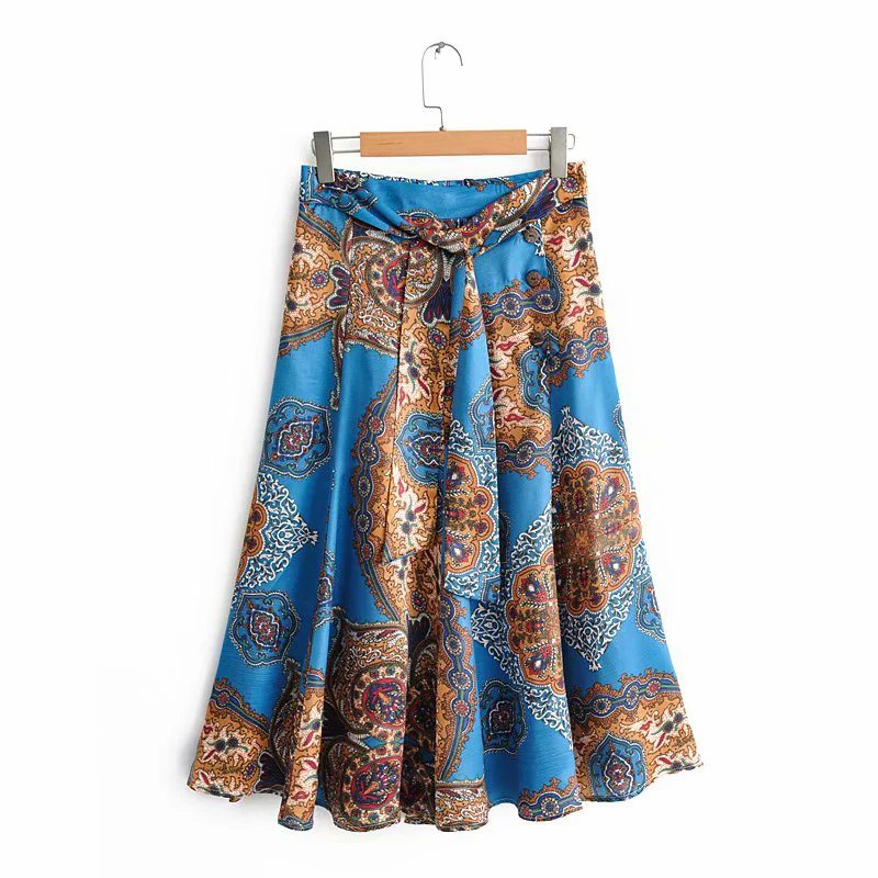 2019 Za модные женские туфли Весна новое поступление синий юбки женский Boho