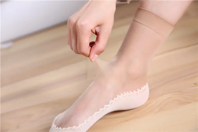 Новые модные пары женские ультратонкие эластичные шелковые короткие однотонные