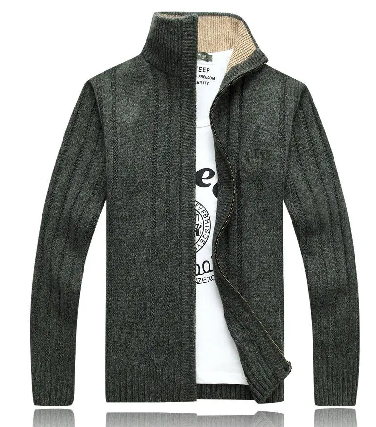 2017 Мужская мода одежда теплый длинный рукав осень свитер кардиган мужской
