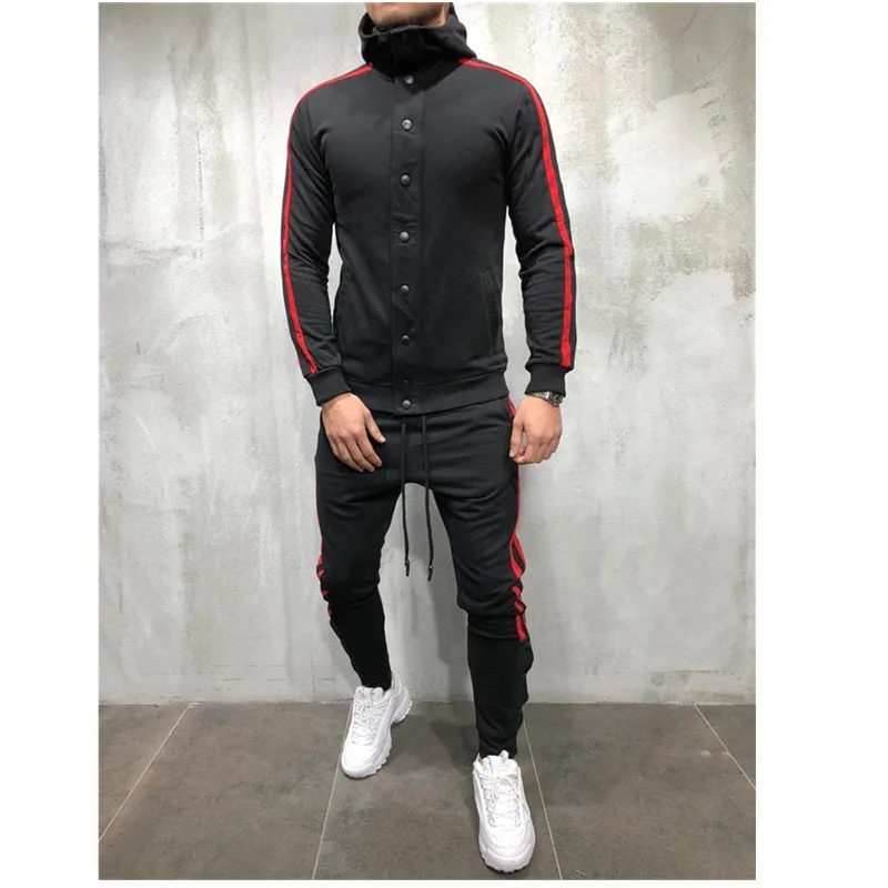 Hot style hooded cardigan men's fashion hip-hop collage casual sports suit | Мужская одежда