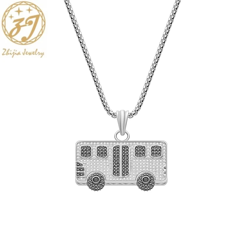 Zhijia кристаллы стразы цирконий уникальная подвеска-автобус дизайн длинная