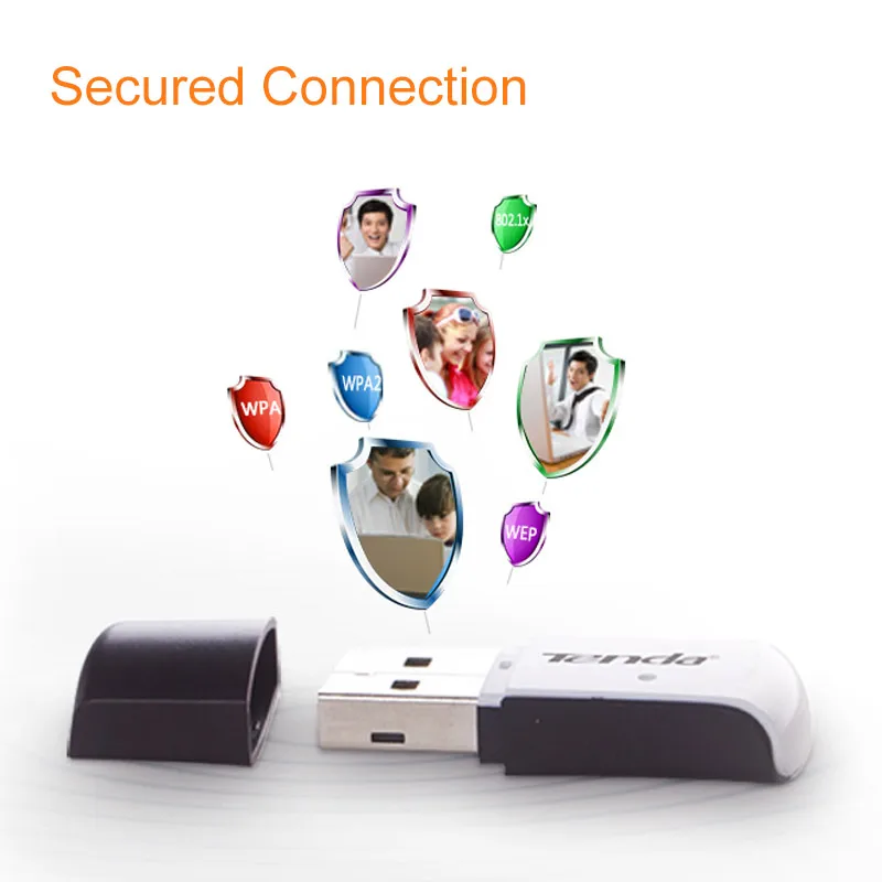 Tenda W311M 150 Мбит Мини Беспроводной USB WiFi адаптер внешний Wi Fi приемник Портативный