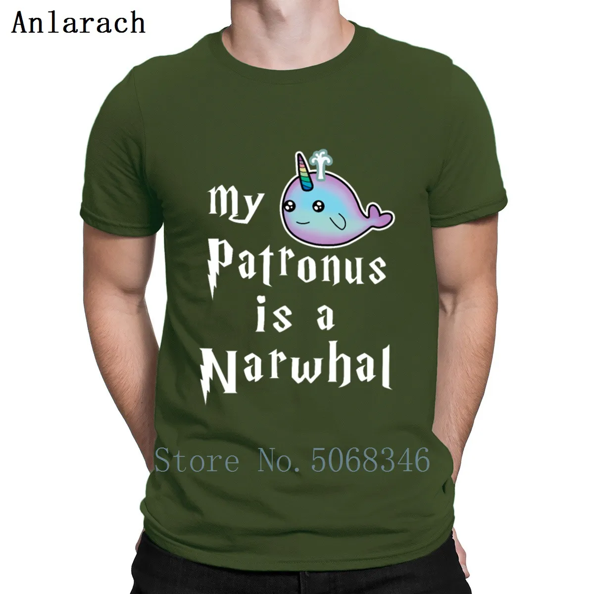 Футболка с принтом My Patronus Is A Narwhal Lovers сезон весна осень кавайная футболка