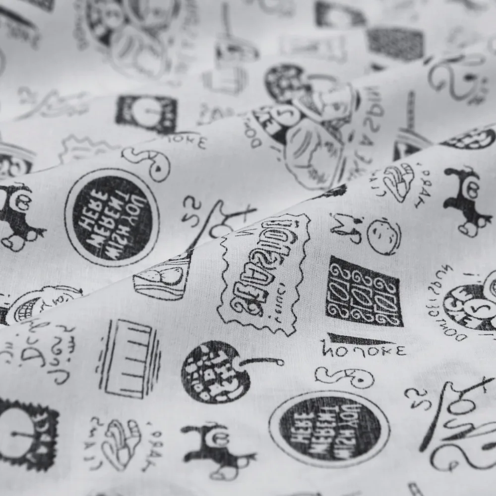 Ткань из чистого хлопка ручная роспись принт с животными свежий мультяшный стиль