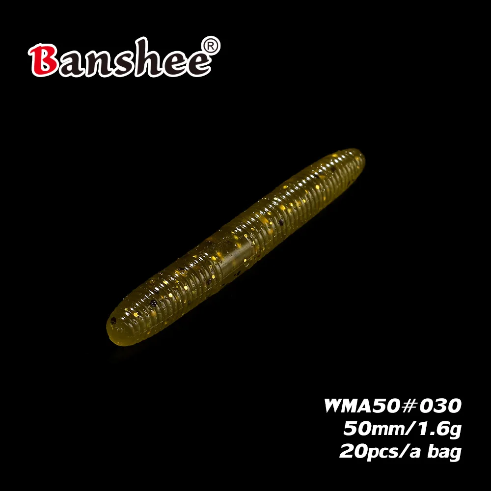 WMA50 Worm Soft Bait Lure Swimbait 1.6g/ 50mm 20pcs/lot Plastic Fake lifelike Walleye bass Artificial fishing for Wacky Jig | Спорт и