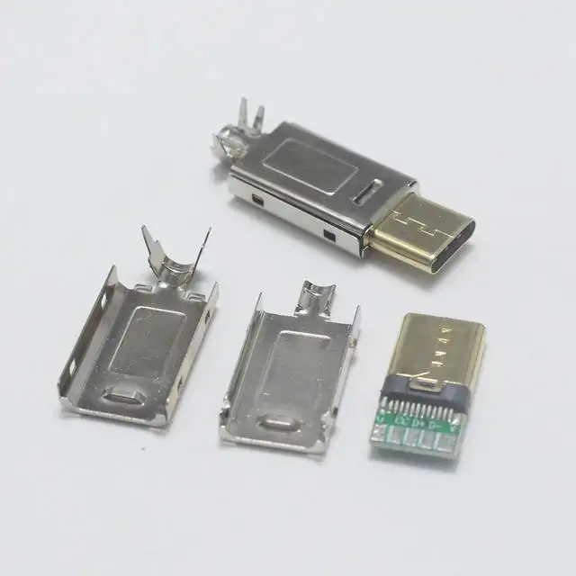 EClyxun 50 комплект USB 3,1 type-C к разъему C медная сварочная двухсторонняя вилка для DIY Зарядка для OD 3.0mm2 кабеля