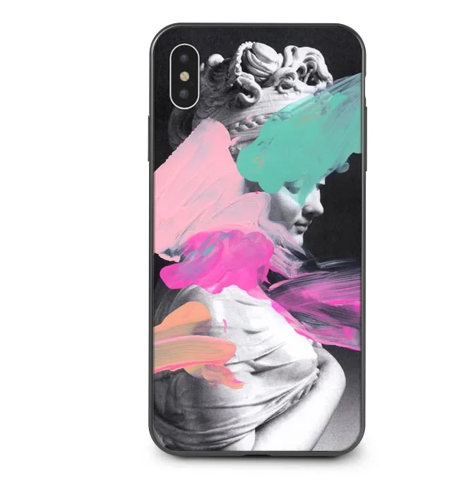 Абстрактные Художественные линии Давид печати чехол для iPhone X XS MAX XR Мона Лиза