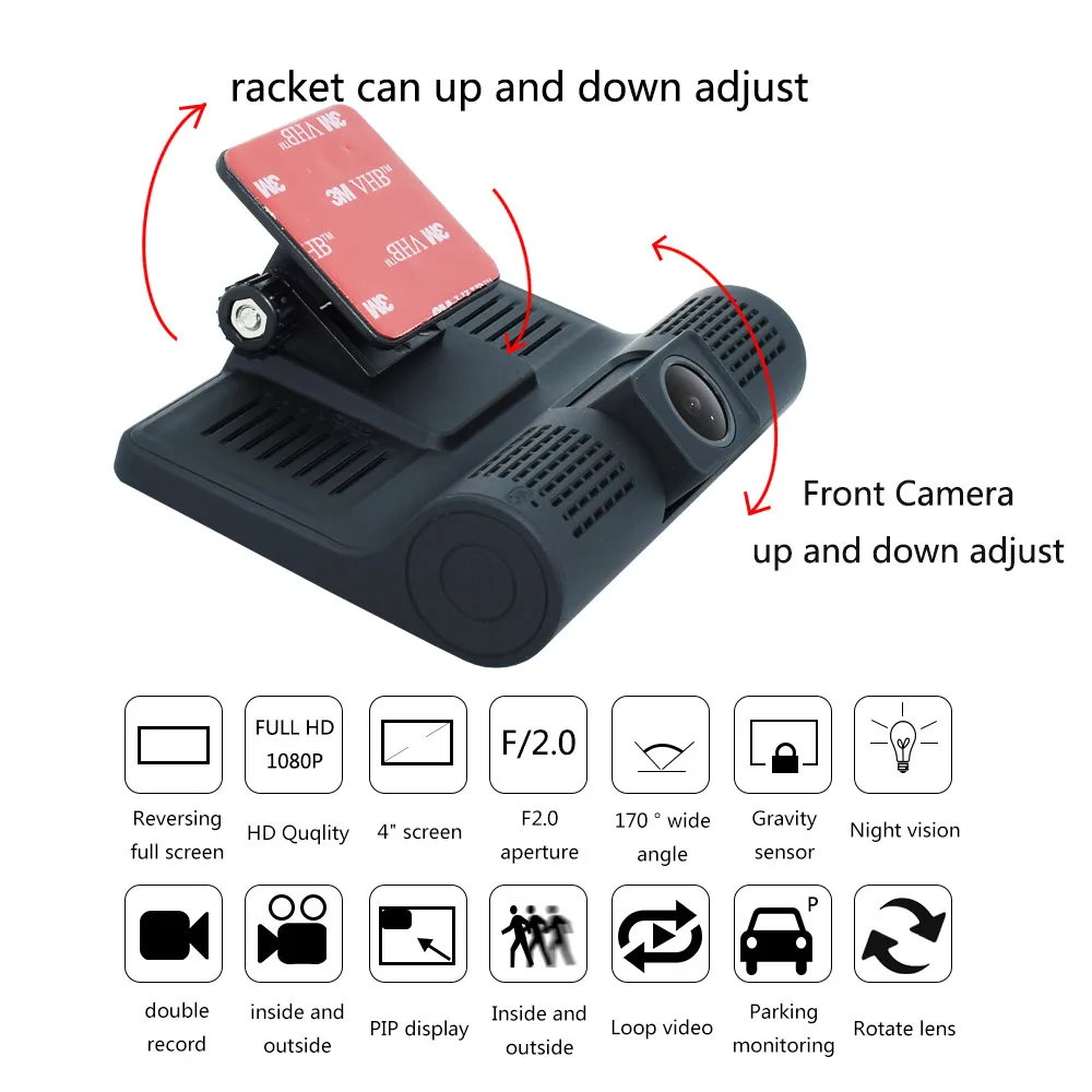 4 0 &quotАвтомобильный видеорегистратор Камера с двойным объективом регистратором