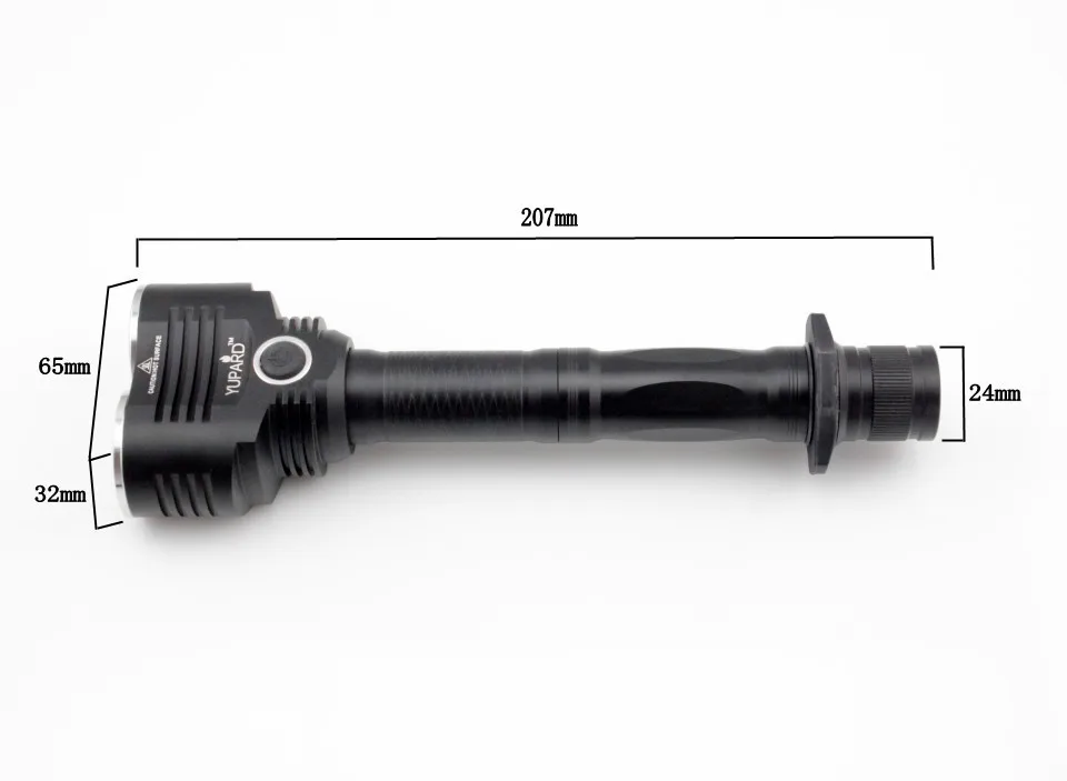 YUPARD 2* XM-L T6 светодиодный фонарь, 5 режимов, перезаряжаемый аккумулятор 18650, на дальние расстояния, супер яркий, тактический, для улицы