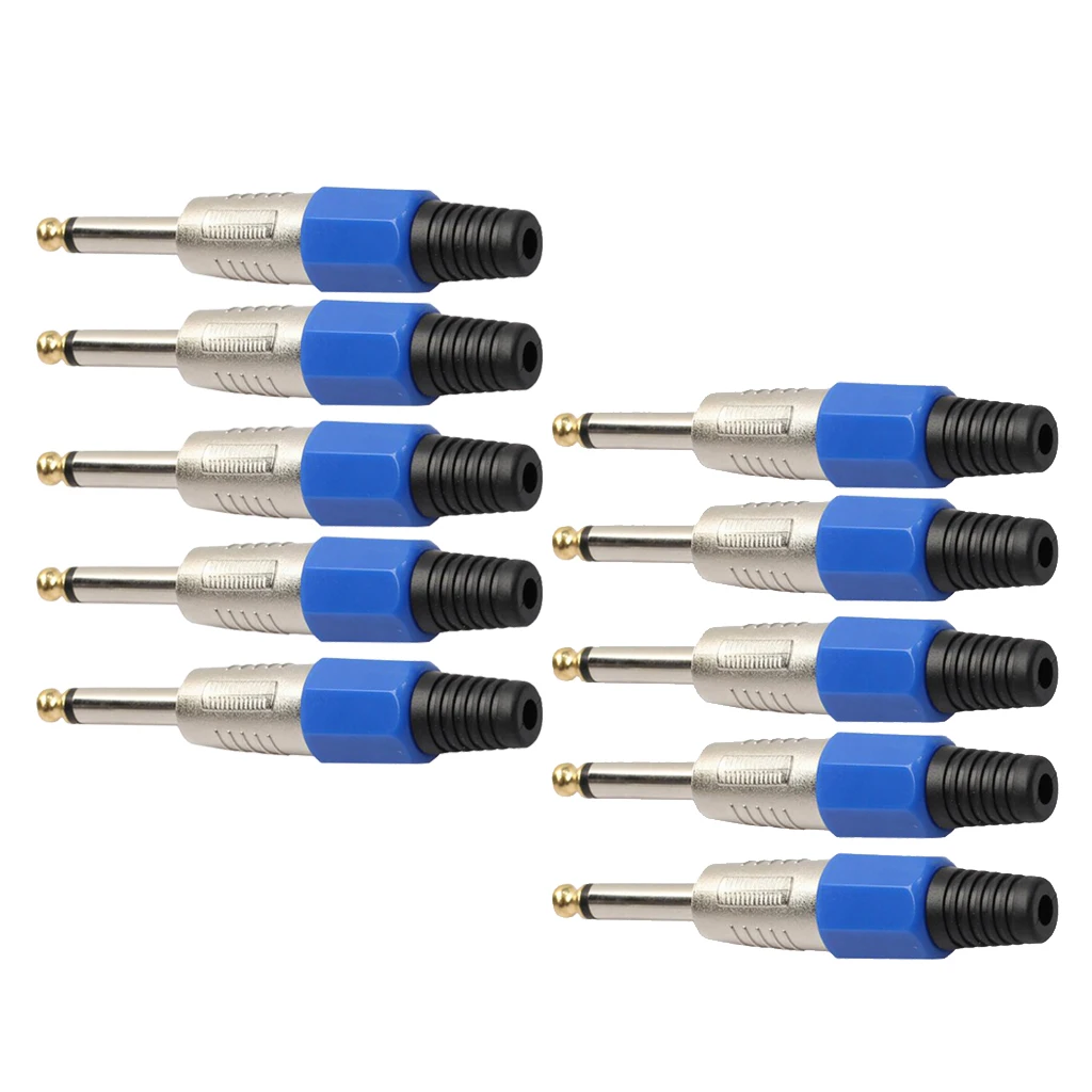 10 шт. 6 35 мм моно разъем для XLR 3Pin Jack микрофон спикер кабельный гитары миксер