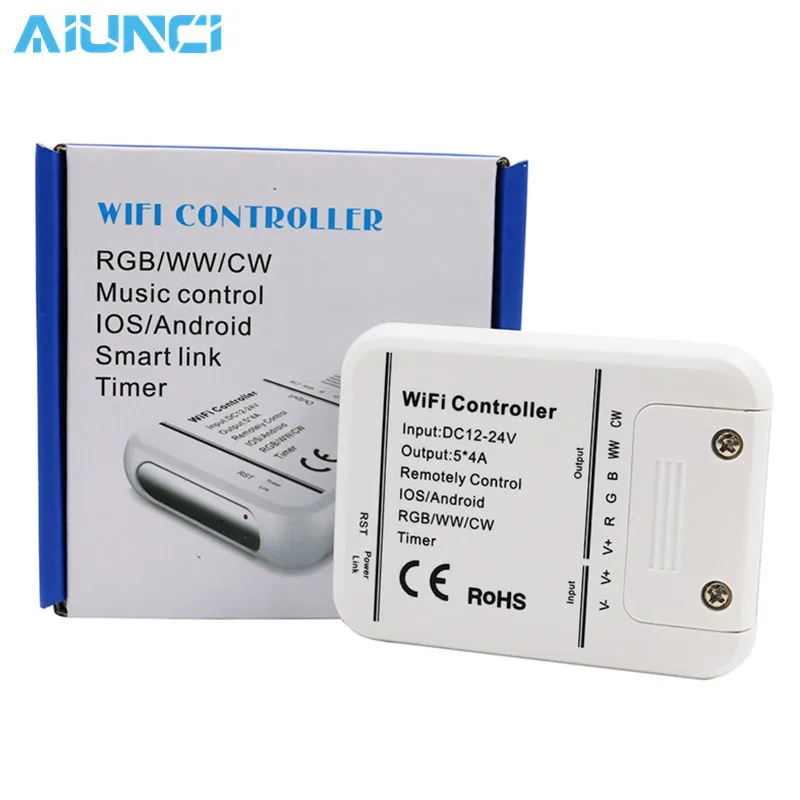 5 Channels Wifi LED RGB Controller DC12-24V / WW CW for Strip Applicable to IOS and Android Mobile | Лампы и освещение