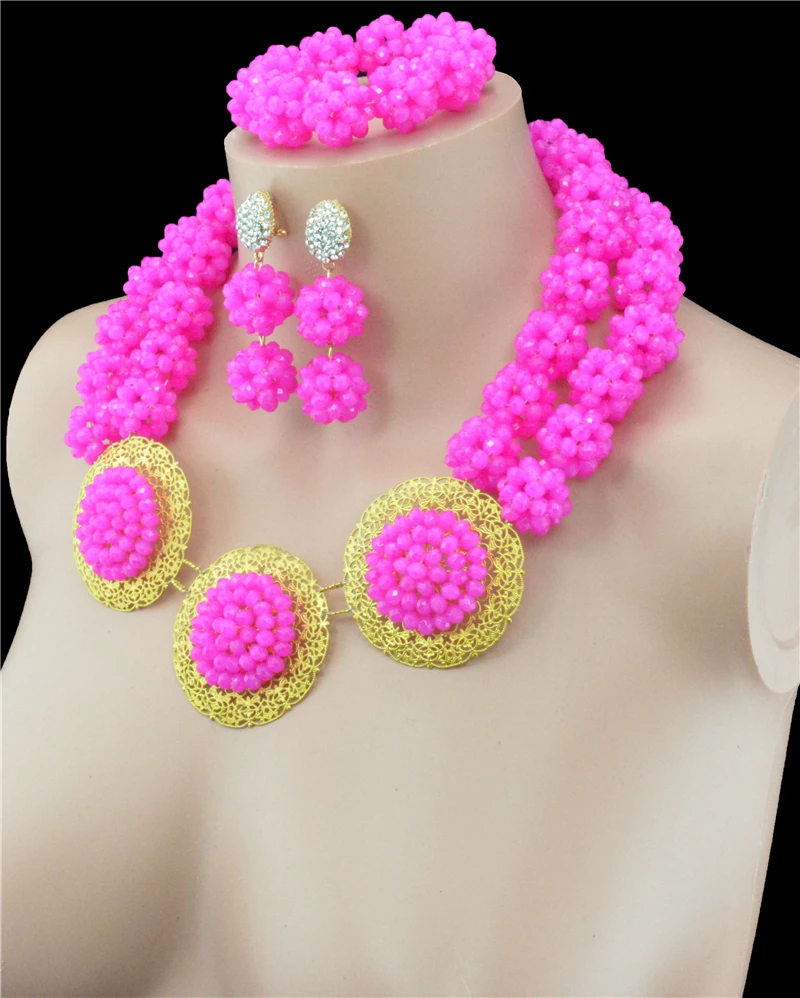 Нигерийские Свадебные африканские Бусины Ювелирные наборы ожерелье Комплект