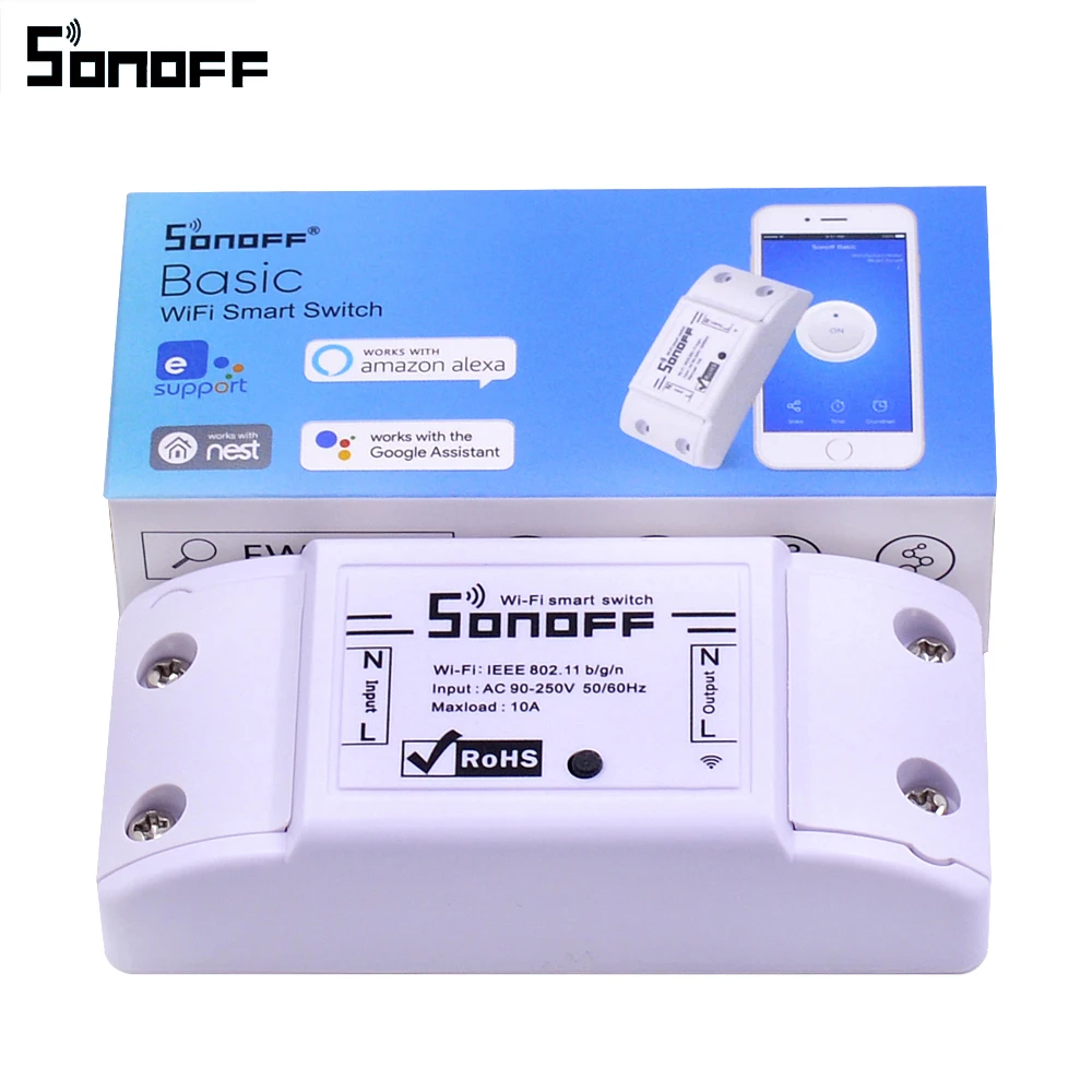 Sonoff умный WiFi переключатель базовый беспроводной домашней автоматизации релейный модуль Domotica DIY Таймер Пульт дистанционного управления работа с Alexa