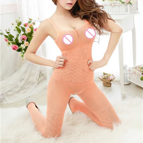 Женское нижнее белье эротическое с сеточкой оранжевого цвета | Тематическая