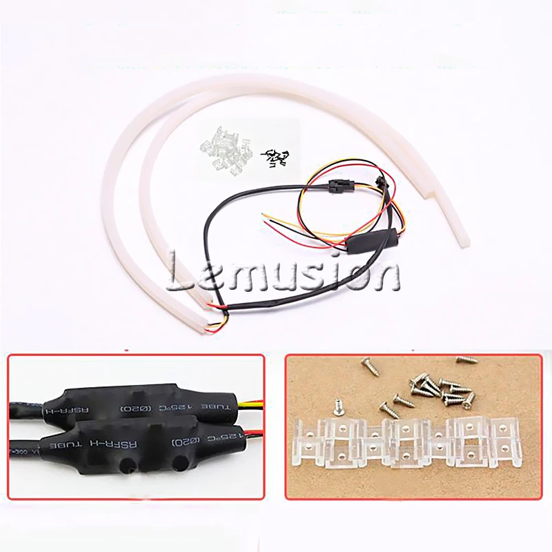 Автомобильный Стайлинг гибкая 60 см автомобильная светодиодная лампа ДХО дневные