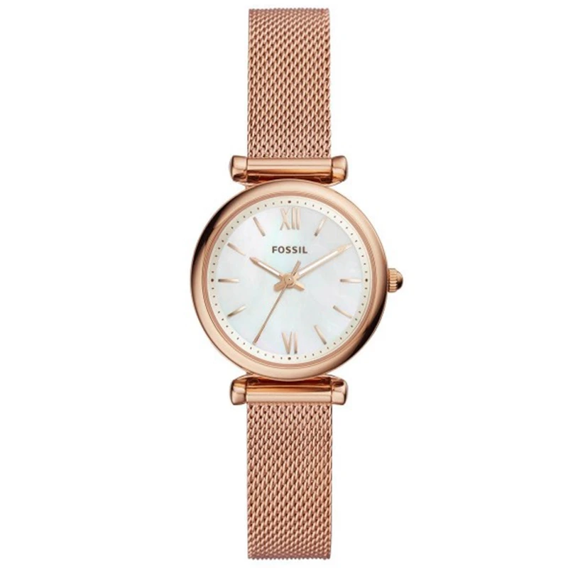 Часы FOSSIL Carlie, женские Мини часы с тремя ручками, розовое золото, часы из нержавеющей стали, роскошные маленькие часы для женщин ES4433P - Цвет: ES4433P