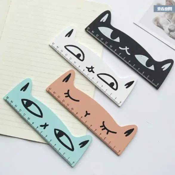 1 Piece Creative Kawaii Animal Cat Wood Ruler For Kids Students Maths Study Tools School Office Stationery | Канцтовары для офиса