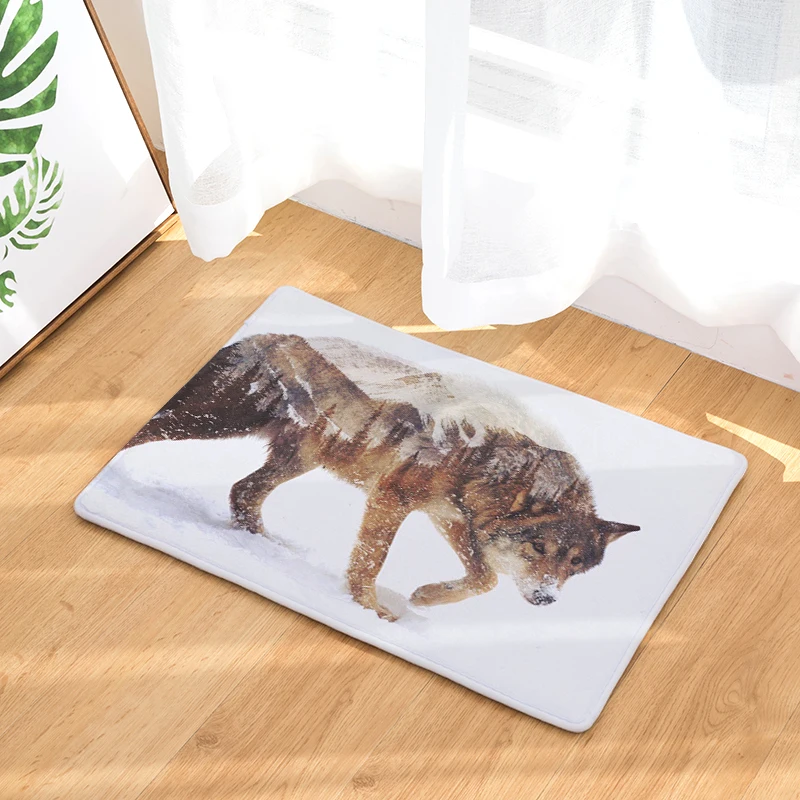 7 видов противоскользящие напольные коврики с изображением животных волков леса