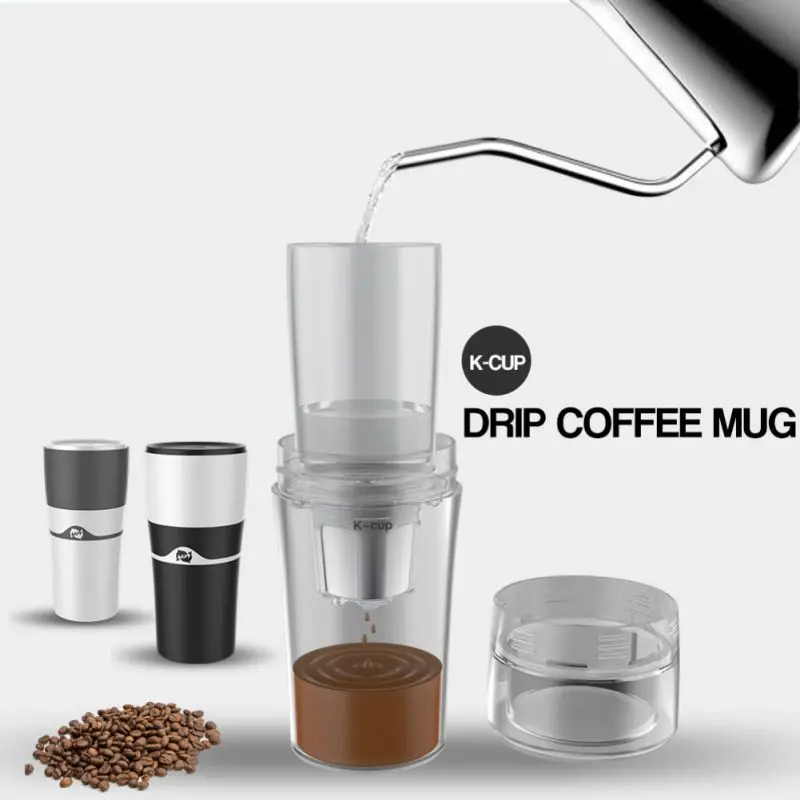 Портативная капельная Кофеварка кружка совместимая с многоразовой чашкой K Cup