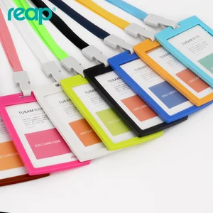 Пластиковый Чехол для удостоверения личности карамельных цветов, визитница, значок сотрудника со шнурками для школы и больницы (стандартный Размер)