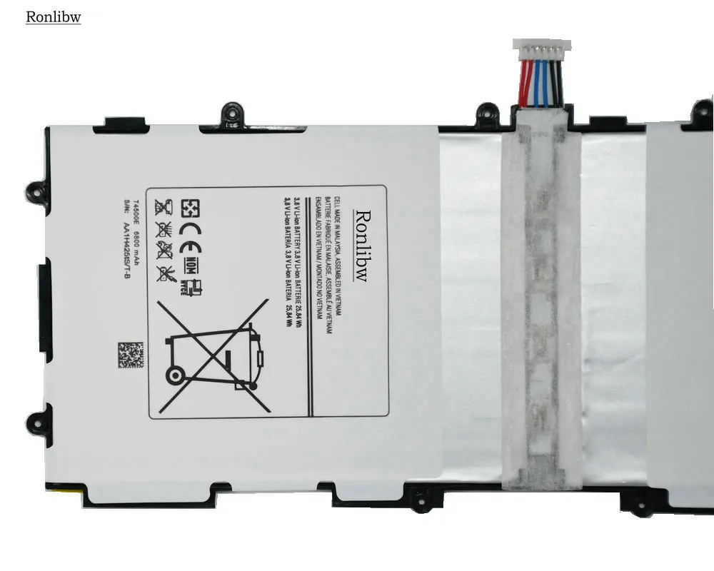 Сменный аккумулятор Ronlibw T4500E/T4500C 2 шт. 6800 мА · ч для Samsung Galaxy Tab 3 10 1 P5200 P5210 | Мобильные