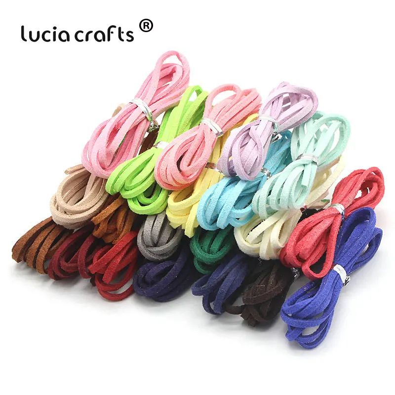 Lucia crafts 10/11/20 ярдов случайные смешанные цвета бархат искусственная кожа шнур