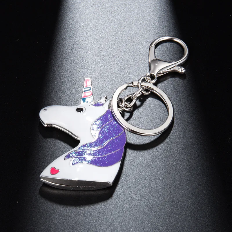 

Unicorn Keychain Llavero Unicornio Funny Animal Metal Bag Charms Handbag Purse Women Femme Cute Porte Clefs Fantaisie Trinket