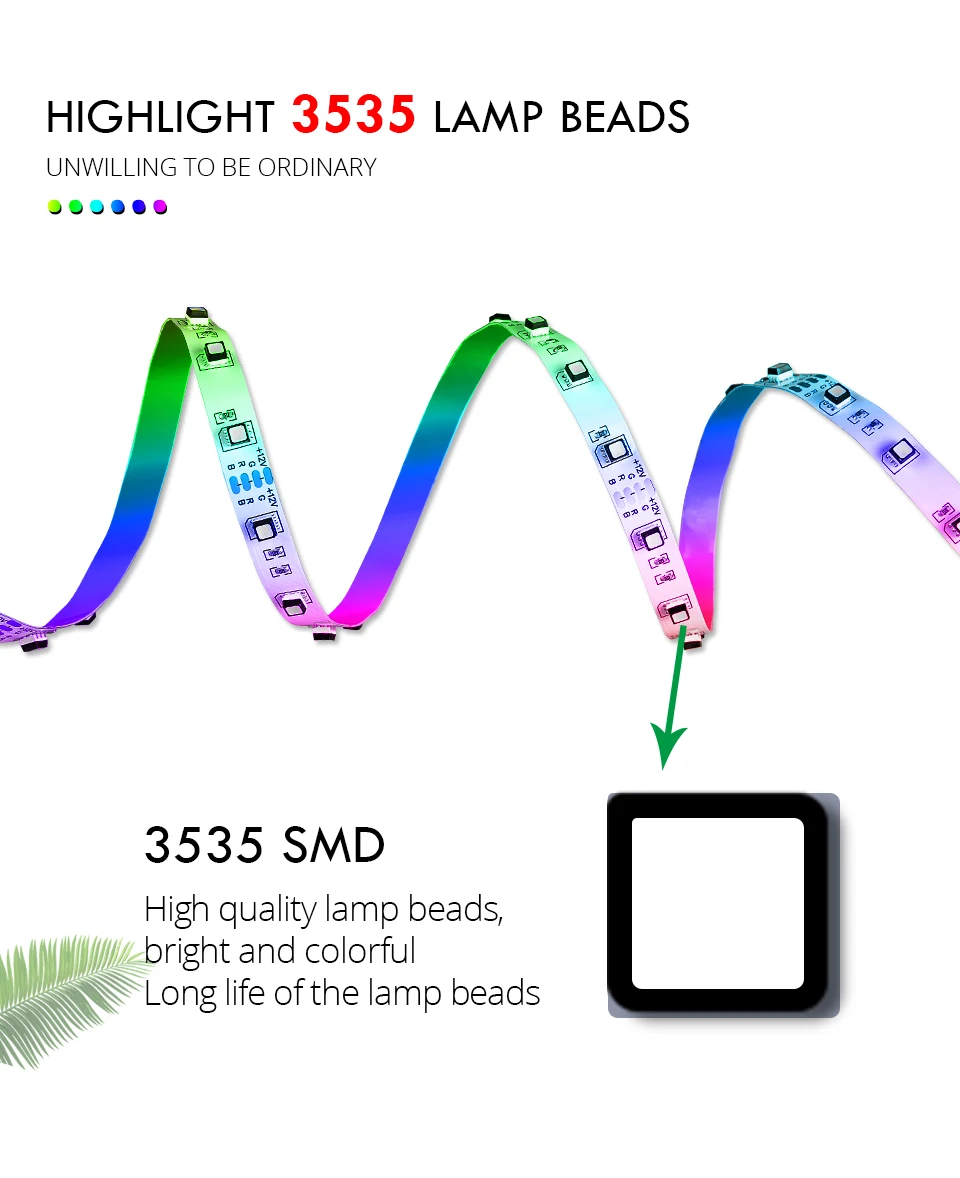 3535 RGB LED Strip Light 0.5m 1m 1.5m 2m SATA LED Лента Лента Лента Полный комплект с 17 ключами RF Remote RGB ленты для компьютера