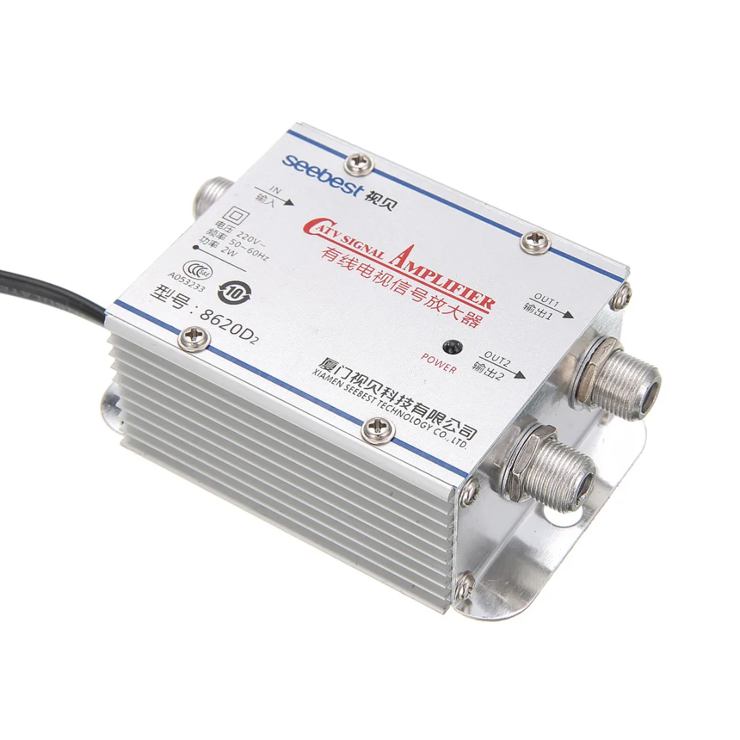 2Way CA tv VCR ТВ антенный усилитель сигнала усилитель сплиттер 220V 45-860MHz CA ТВ усилитель+ 4 шт. аксессуары инструменты+ 3 шт. винт