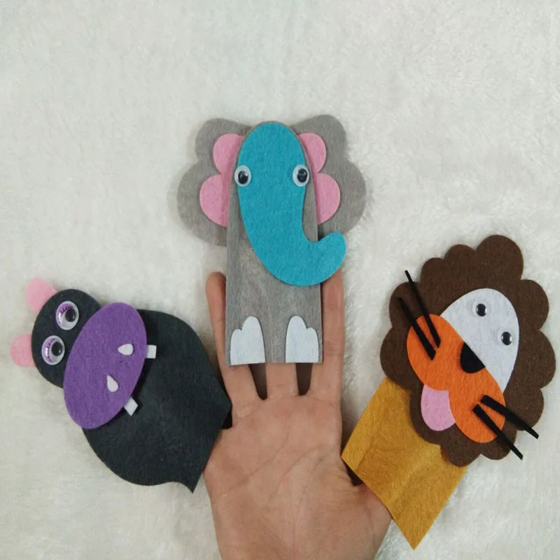 

Pretty Personal Design Felt Animal Finger Doll DIY Non-woven Felt Fabric For decoration kid teaching learning tool keychain