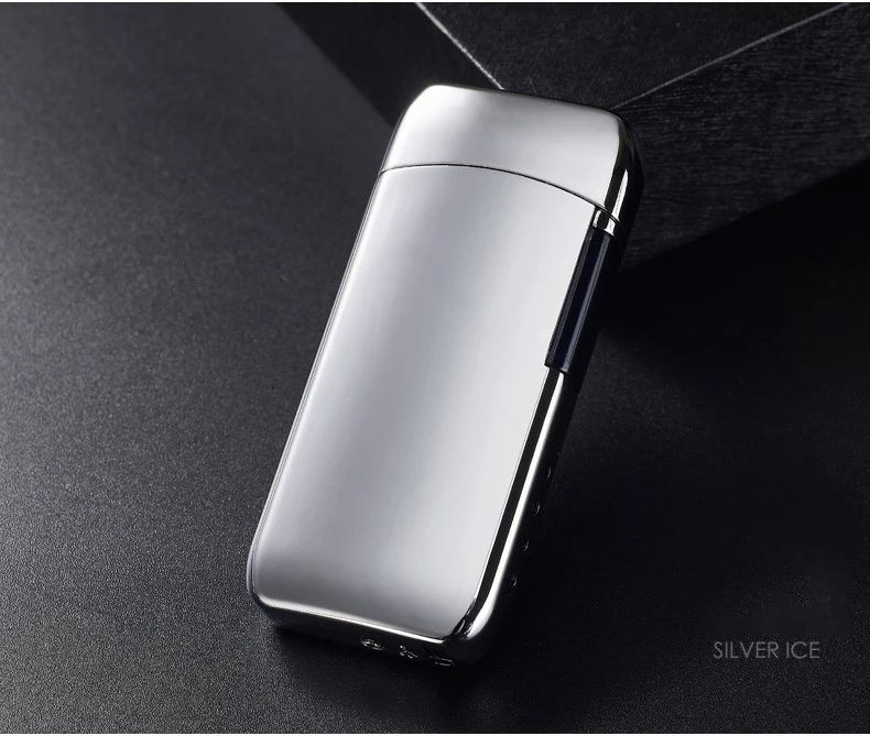 Плазменная Зажигалка Лазерная лого флип-зажигалка Usb прикуриватель двойная дуга Электронная зажигалка для курения