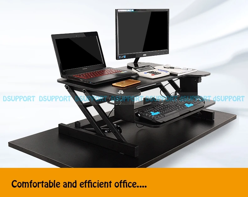 EasyUp Height Adjustable Sit Stand Desk Riser Foldable Laptop Desk Stand With Keyboard Tray Notebook/Monitor Holder Stand
