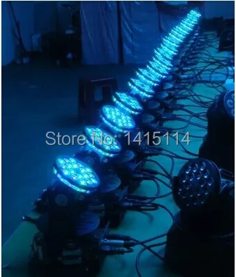 2 шт./лот диджейские фары 18*3 Вт RGB светодиодный прожектор с движущейся головкой