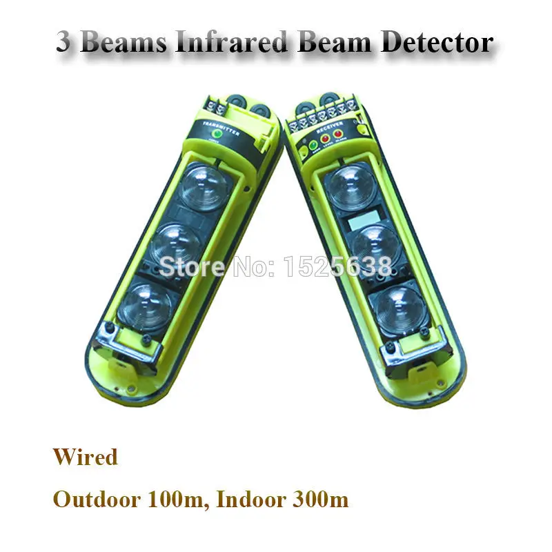 100 meter  Wire  Outdoor Infrared Barrier Photoelectric Beam Detector for Home Gsm Alarm System