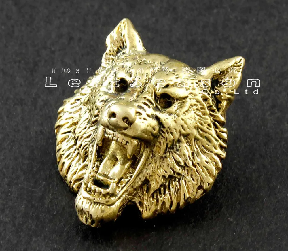 Твердый латунный кошелек с головой волка для байкера|brass screws and nuts|brass windbrass elbow |
