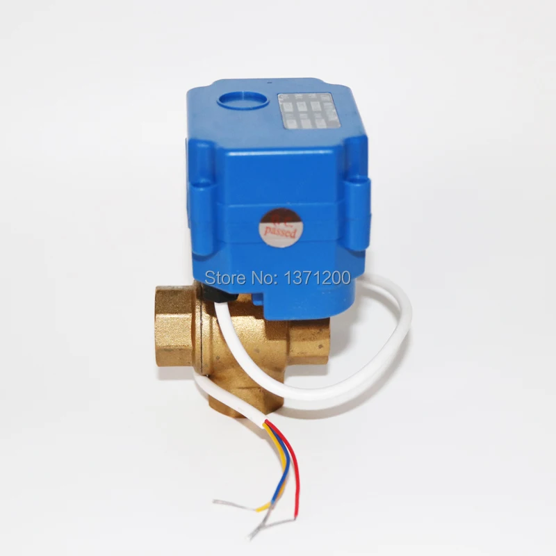 1/" DN15 DC12V CR02 3-ходовой T порт Электрический шаровой клапан, латунный моторизованный шаровой клапан, 3 провода управления
